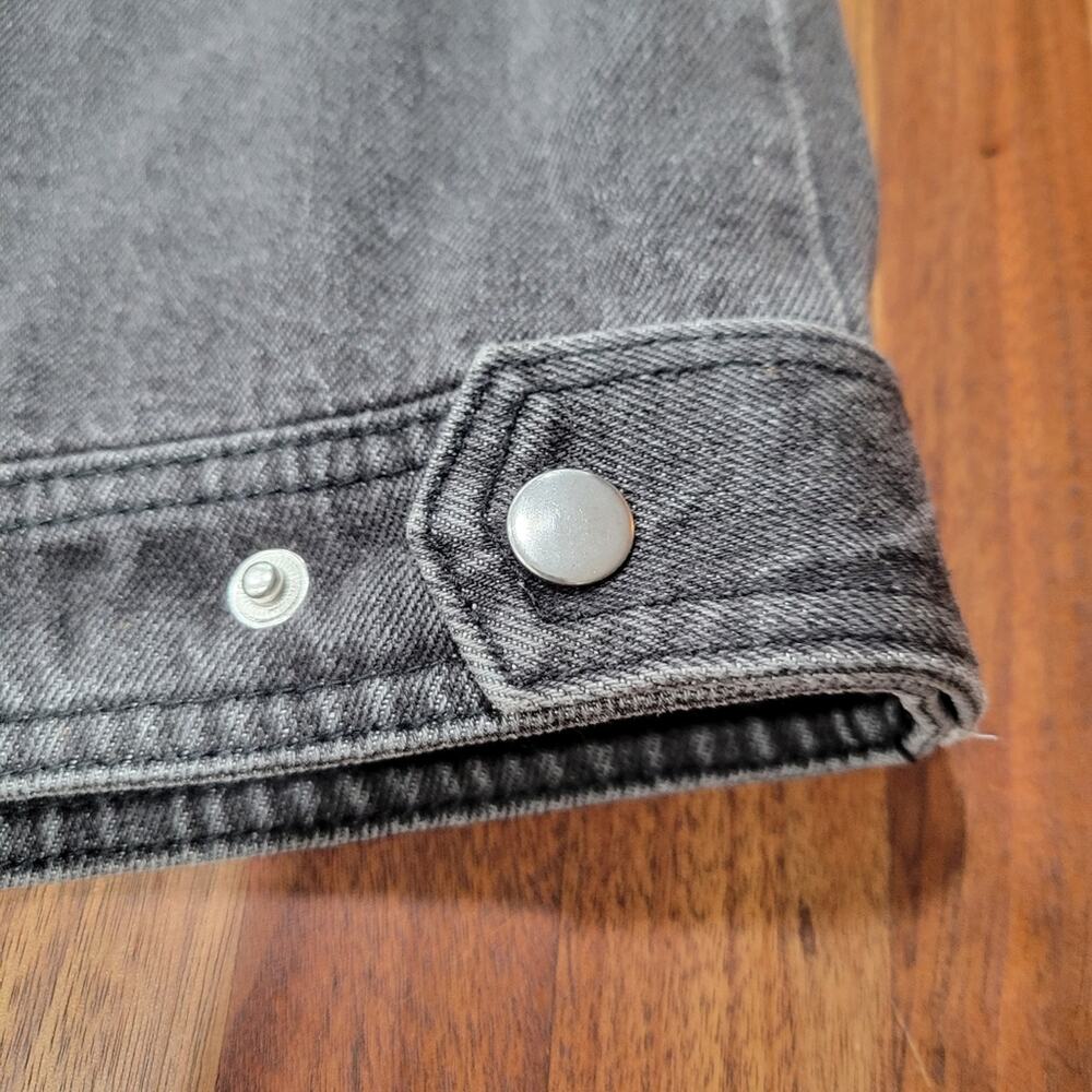 POL Moto Denim Faded Black Gray Denim Offset Zippered Front. Size Small - Picture 4 of 9